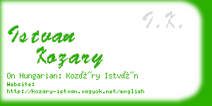 istvan kozary business card